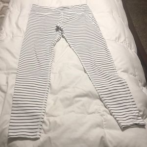 White&black stripes leggings long leg